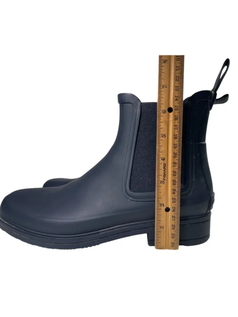 Hunter Mens Original Chelsea Ankle Boots 9 Dark Navy Pull On Bootie Waterproof